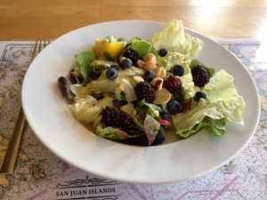 Salad with blueberries